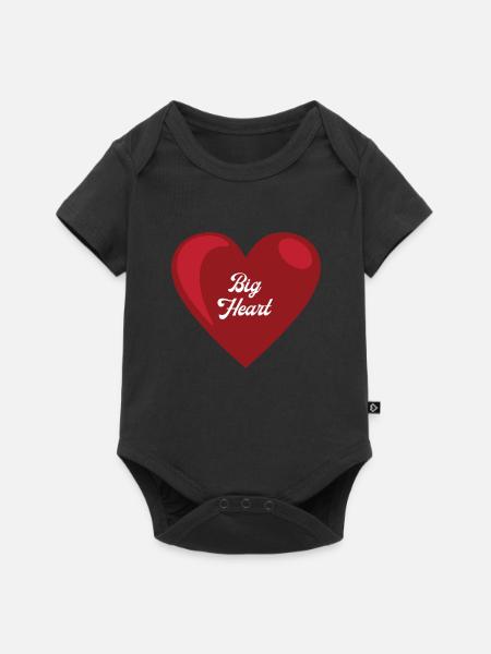 Großes Herz - Baby Premium Kurzarmbody - Schwarz