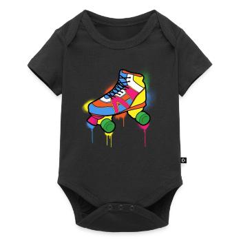 1980s 80s 80s Roller Skates Skating - Baby Premium short-sleeve bodysuit - black - Front