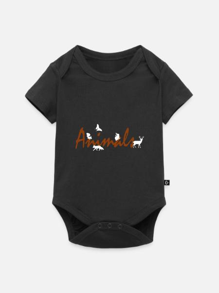 Animals - Baby Premium Kurzarmbody - Schwarz
