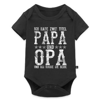 Cadeau fête des pères papa et grand-père disant grunge - Body à manches courtes Premium Bébé - noir - Devant