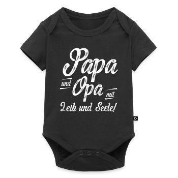 Papa et grand-père de corps et d’âme - Body à manches courtes Premium Bébé - noir - Devant