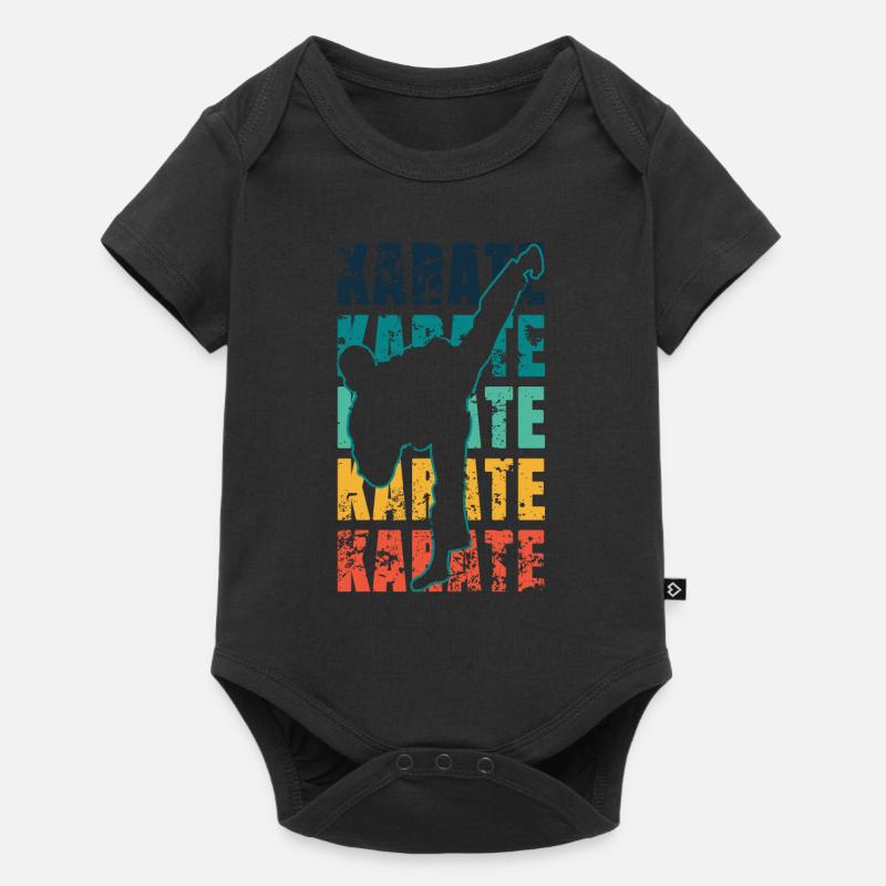 Karaté Karaté Karaté Karaté Karaté Grunge - Body à manches courtes Premium Bébé - noir