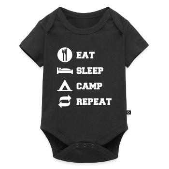 Eat Sleep Camp Repeat Funny Camping - Baby Premium short-sleeve bodysuit - black - Front