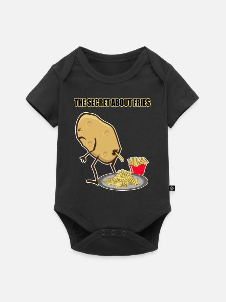 Pommes de terre frites cadeau secret - Body à manches courtes Premium Bébé - noir