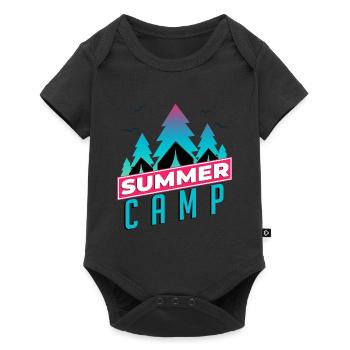 Summer Camp Sommer Camp Zelten Camping Lagerfeuer - Body à manches courtes Premium Bébé - noir - Devant