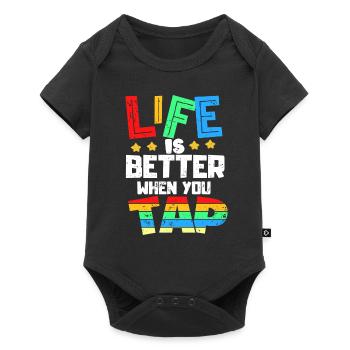 Tap, dance, tap-dance - Baby Premium short-sleeve bodysuit - black - Front