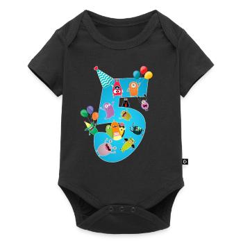 T-shirt 5ème anniversaire enfants Monster Boy 5 ans - Body à manches courtes Premium Bébé - noir - Devant