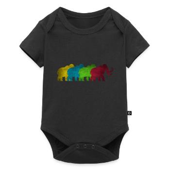 Eléphant mammouth coloré - Body à manches courtes Premium Bébé - noir - Devant