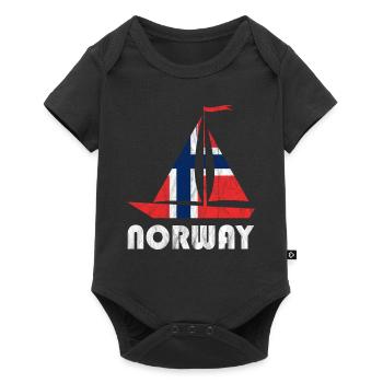 Norway Boat Flag Norway Norge Elk - Baby Premium short-sleeve bodysuit - black - Front