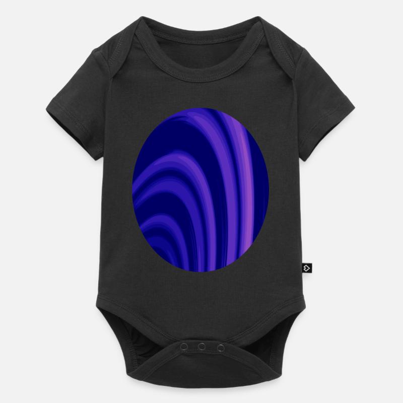 Fractal rings oval - Baby Premium short-sleeve bodysuit - black
