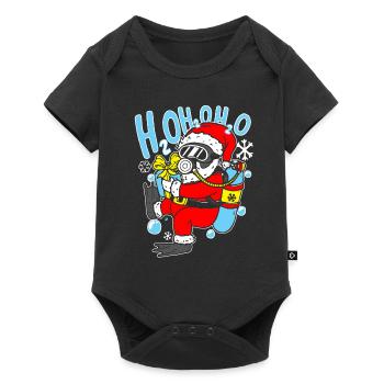 Plongée Père Noël Plongée sous-marine Noël - Body à manches courtes Premium Bébé - noir - Devant