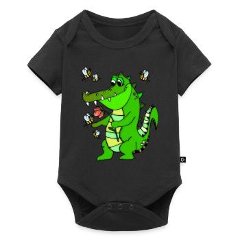Kroko the crocodile and his friends the bees - Baby Premium short-sleeve bodysuit - black - Front