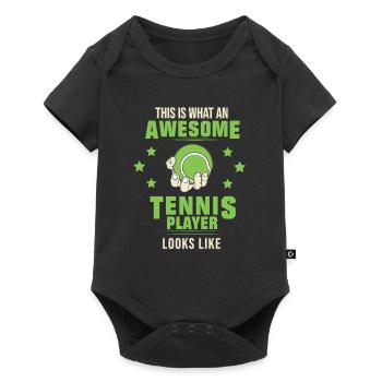 Balle de tennis joueur de tennis cadeau club main - Body à manches courtes Premium Bébé - noir - Devant