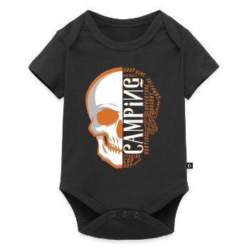 Skull Camping Words Meaning Gift - Baby Premium short-sleeve bodysuit - black - Front