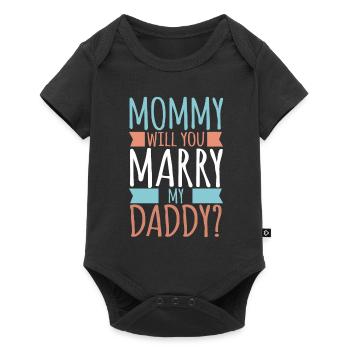 Maman veux-tu épouser mon papa? Bébé fils fille - Body à manches courtes Premium Bébé - noir - Devant