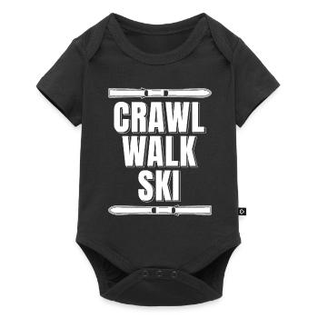 Baby Clothes Skier Ski Crawl Walk Ski Shirt - Baby Premium short-sleeve bodysuit - black - Front