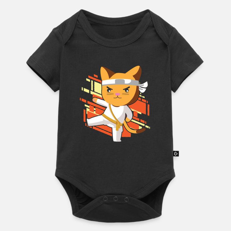 Chat de karaté - Body à manches courtes Premium Bébé - noir