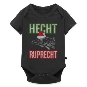 Hecht Ruprecht - Angler Geschenk - Baby Premium Kurzarmbody - Schwarz - Vorne