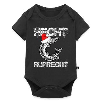 Hecht Ruprecht - Angeln, Geschenk, Weihnachten - Baby Premium Kurzarmbody - Schwarz - Vorne