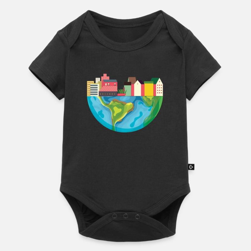 Globe terrestre ville - Body à manches courtes Premium Bébé - noir