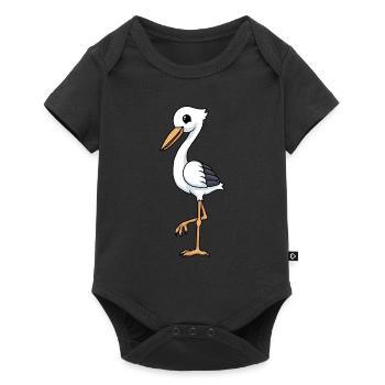 Funny cartoon stork - Baby Premium short-sleeve bodysuit - black - Front