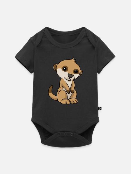 Suricate dessin animé suricate - Body à manches courtes Premium Bébé - noir