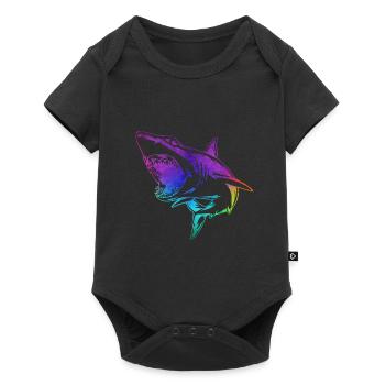 Requin contour coloré - Body à manches courtes Premium Bébé - noir - Devant