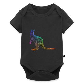 Kangaroo outline contour colorful Australia - Baby Premium short-sleeve bodysuit - black - Front