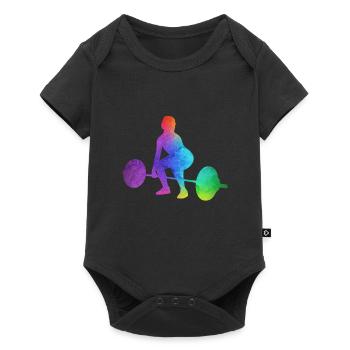 Girl weightlifter weightlifting women - Baby Premium short-sleeve bodysuit - black - Front