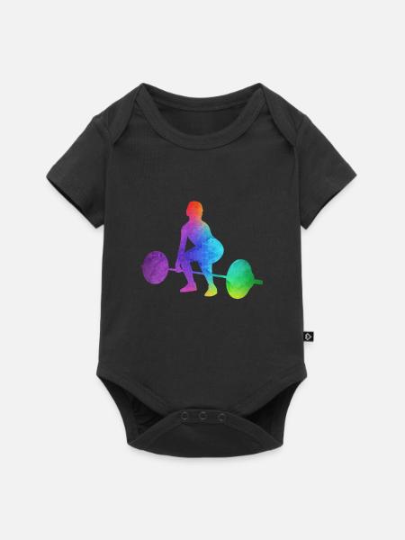 Girl weightlifter weightlifting women - Baby Premium short-sleeve bodysuit - black