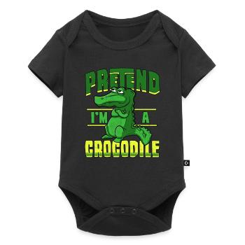 cooles Krokodil mit Spruch - Baby Premium Kurzarmbody - Schwarz - Vorne