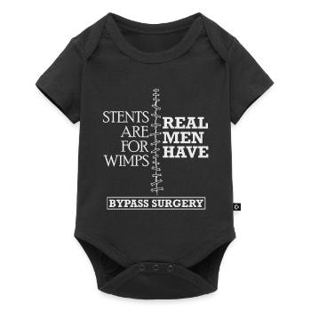 Echte Männer haben Bypass-Operation Herz Geschenk - Baby Premium Kurzarmbody - Schwarz - Vorne