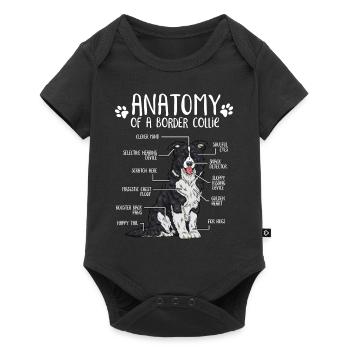 Anatomie Border Collie Hundehalter Geschenk - Baby Premium Kurzarmbody - Schwarz - Vorne