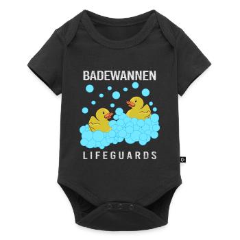 Quietscheente Rettungsschwimmer - Baby Premium Kurzarmbody - Schwarz - Vorne