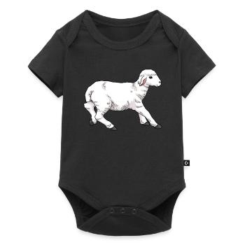 Junges Schaf Lamm - Baby Premium Kurzarmbody - Schwarz - Vorne