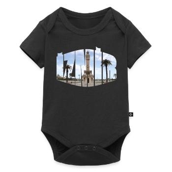 Izmir clock tower - Baby Premium short-sleeve bodysuit - black - Front