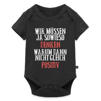 Positiv Denken - Baby Premium Kurzarmbody - Schwarz - Vorne
