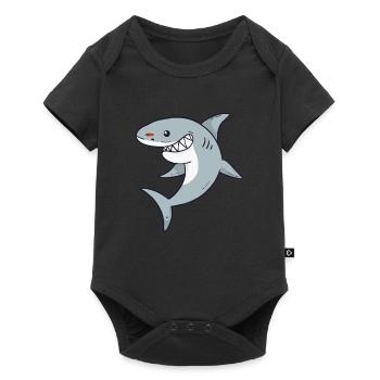 big shark cool shark lover - Baby Premium short-sleeve bodysuit - black - Front