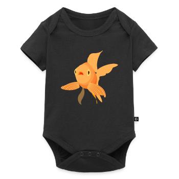 poisson rouge doux belle - Body à manches courtes Premium Bébé - noir - Devant