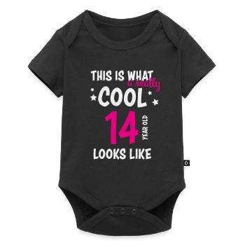 14e anniversaire 14 ans cadeau - Body à manches courtes Premium Bébé - noir - Devant