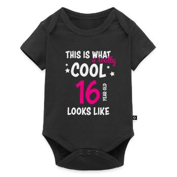 16. Geburtstag 16 Jahre Geschenk Teenager - Baby Premium Kurzarmbody - Schwarz - Vorne