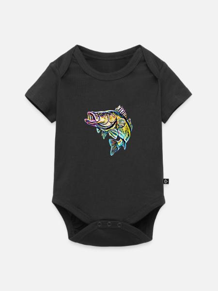 Fisch - Baby Premium Kurzarmbody - Schwarz