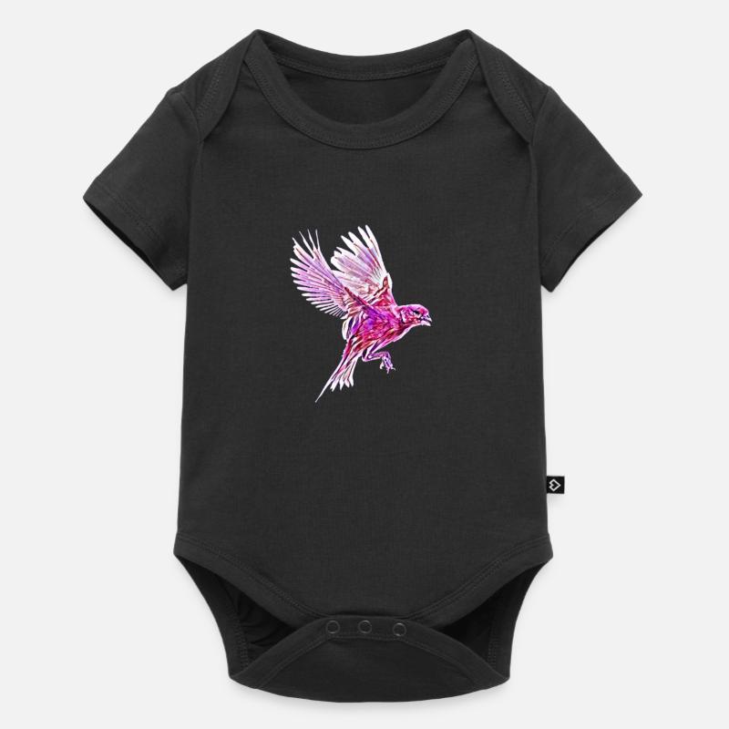 Vogel - Baby Premium Kurzarmbody - Schwarz