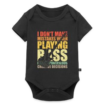 Bass Player Gift I DON'T MAKE MISTAKES WHEN PLAY - Baby Premium Kurzarmbody - Schwarz - Vorne