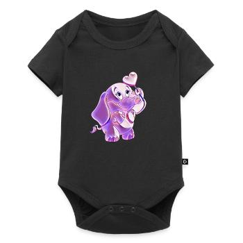 l'éléphant - Body à manches courtes Premium Bébé - noir - Devant