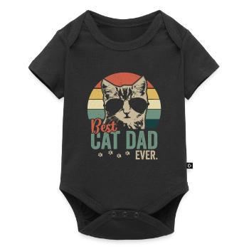 Meilleur papa de chat de tous les temps - Body à manches courtes Premium Bébé - noir - Devant