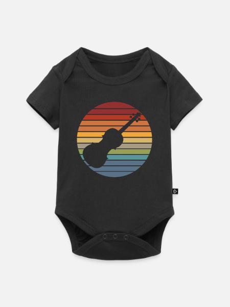Geige Geiger Geschenk - Baby Premium Kurzarmbody - Schwarz