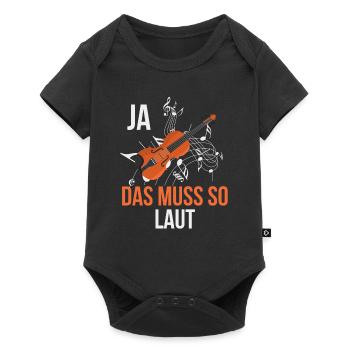 Geige Geiger Geschenk - Baby Premium Kurzarmbody - Schwarz - Vorne