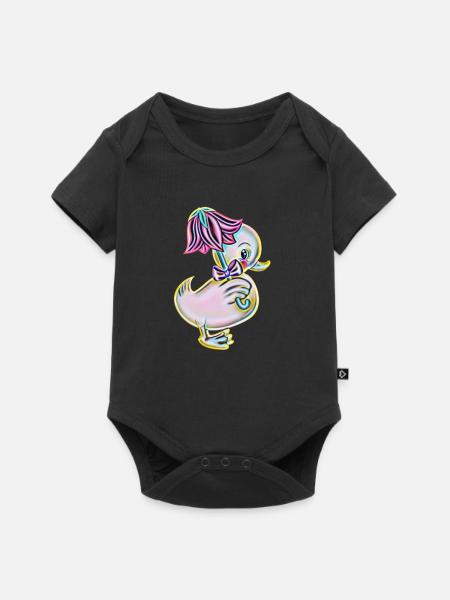Ente - Baby Premium Kurzarmbody - Schwarz