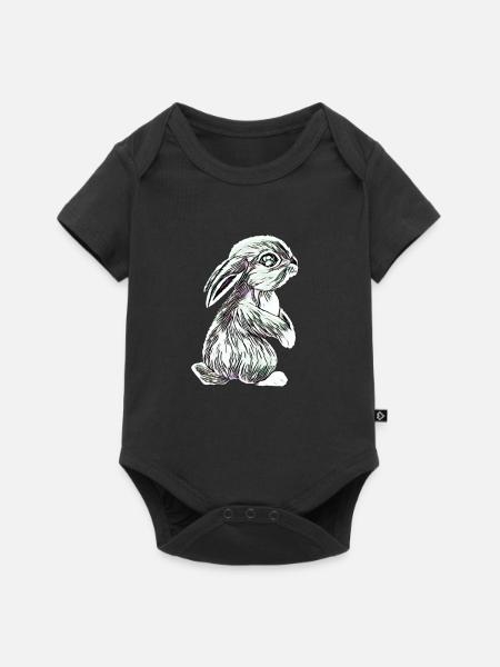 Hase - Baby Premium Kurzarmbody - Schwarz